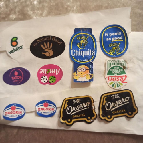 Food and fruit labels new, stickers