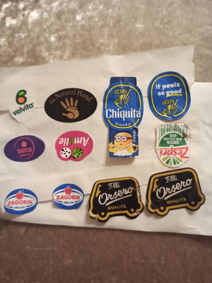 Food and fruit labels new, stickers