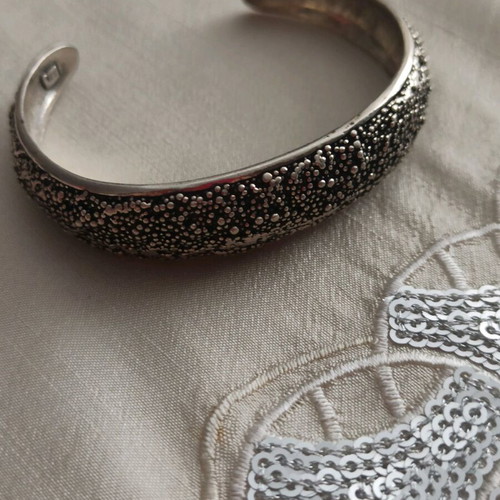 Handmade Silver Cuff Bracelet like new, oxidized unique design