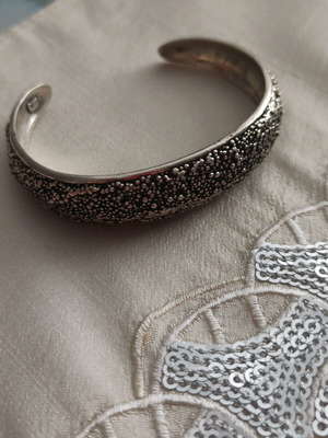 Handmade Silver Cuff Bracelet like new, oxidized unique design