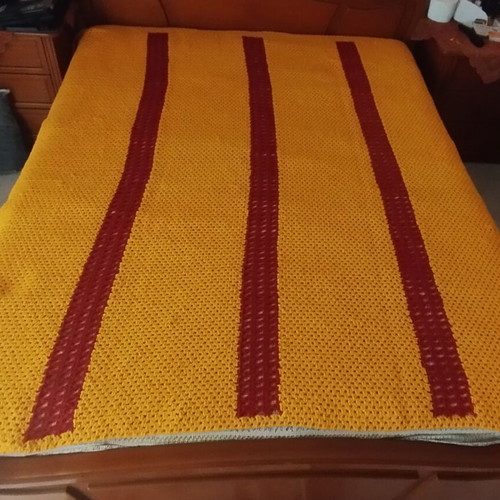Handmade knitted blanket for double bed, new, 2.5x1.9 meters