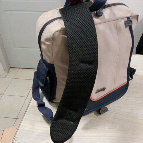 Jeep backpack bag new, beige and blue