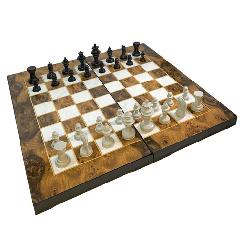 Backgammon chess checkers set 3in1 new, wood, 48x48 cm