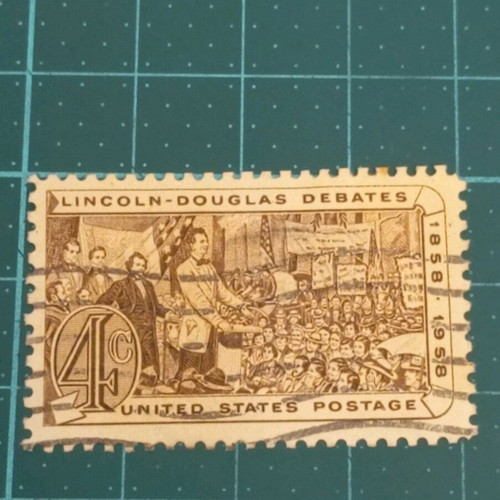United States stamp 1958 Lincoln Douglas debates like new