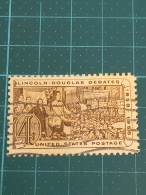 United States stamp 1958 Lincoln Douglas debates like new
