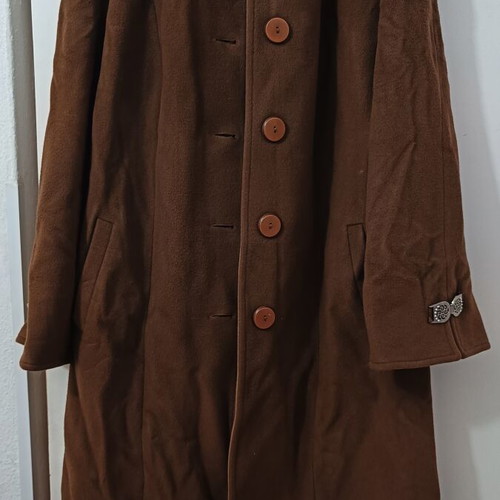 Wool & Cashmere Coat long, like new, brown, size L