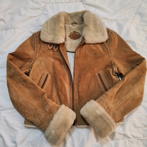 Jacket Wilson καινούργιο, μπεζ καφέ με συνθετική γούνα και σουέτ, νούμερο small