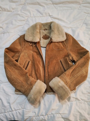 Jacket Wilson καινούργιο, μπεζ καφέ με συνθετική γούνα και σουέτ, νούμερο small