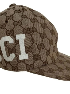 Gucci logo cap new, beige, size S