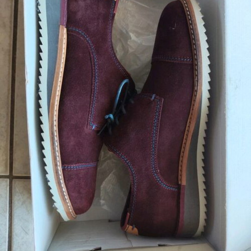 Unisex suede shoes Ted Baker new, size 41, maroon with blue laces
