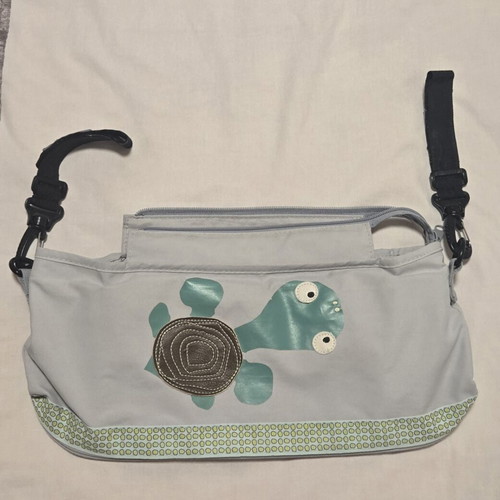 Lässig stroller organizer bag, grey with turtle design