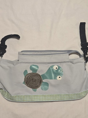 Lässig stroller organizer bag, grey with turtle design
