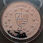  ANDORRA 10 DINERS 1992 "Customs Union" PROOF SILVER