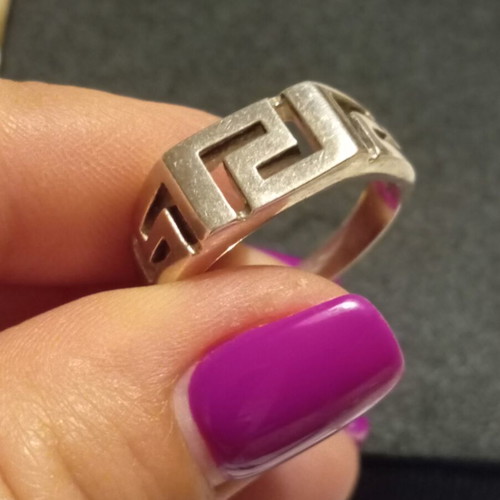 Silver ring 925 ancient Greek type meander, like new