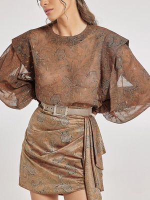 Irini Angelopoulos blouse one size like new with golden details