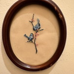 Embroidered frame used oval