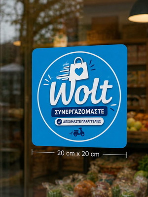 Σετ αυτοκόλλητων Wolt 3 τεμάχια καινούργιο 20x20εκ