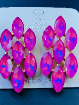 Earrings new purple fuchsia