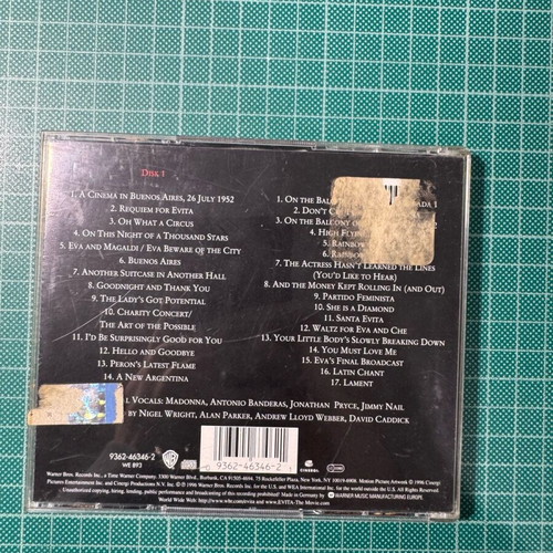 Evita soundtrack CD like new, 2 CDs