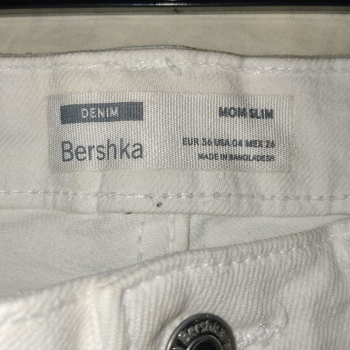 Berska White Denim Mom Fit Pants New, Size XS/34