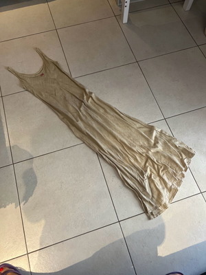 Linen beige long dress size S like new BSB
