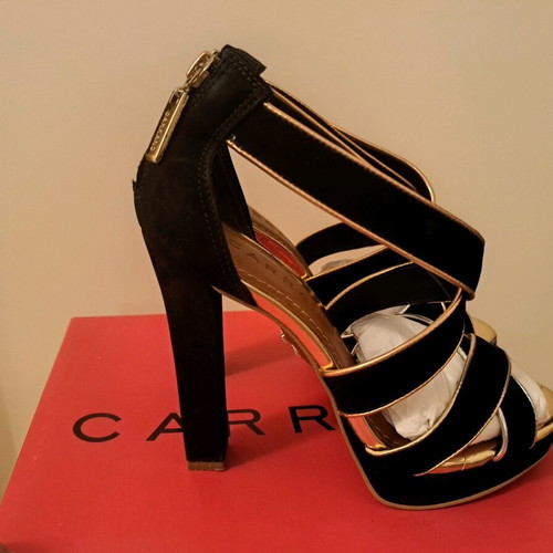 Carrano black elegant high-heeled sandals like new, size 37