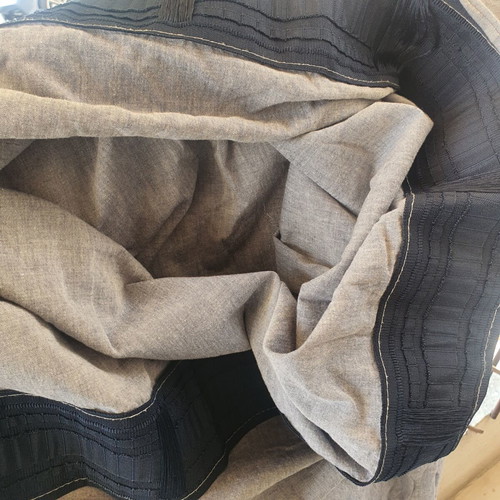 Cotton curtains gray, like new, set of two panels 1.46x2.94 m each