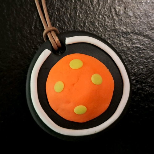 Handmade psychedelic fluo pendant like new with adjustable black cord