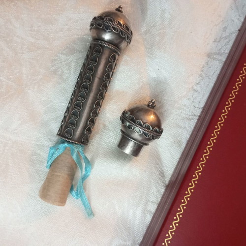 Sterling Silver 925 Scroll Paper Holder Persian Antique used
