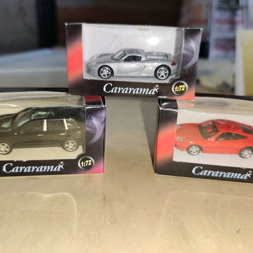 Set of 3 Porsche toy cars 1:72 scale new sealed