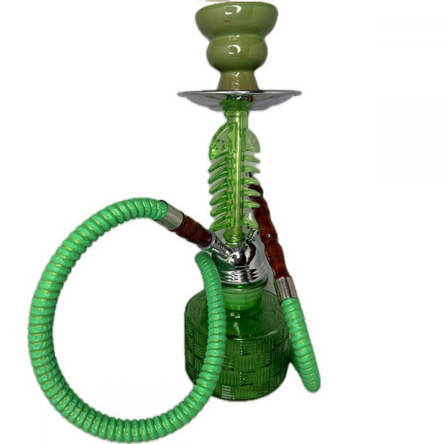 Hookah green 29cm new, single hose