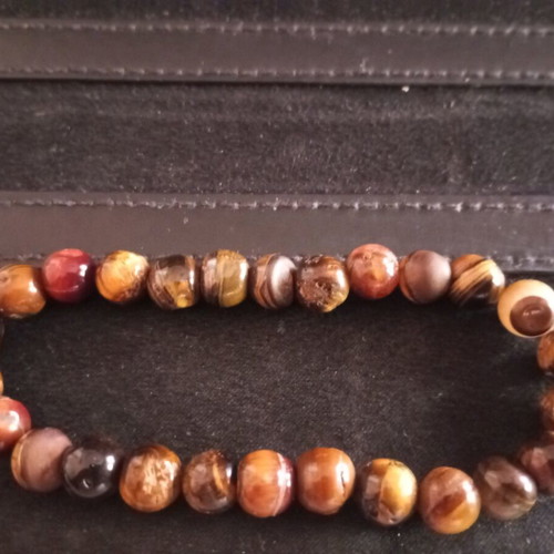 Bracelet with Tiger's Eye Semiprecious Stones like new, brown
