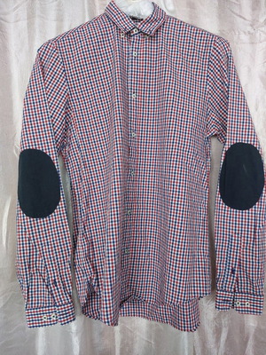 Zara shirt used, medium size, checked with elbow patches