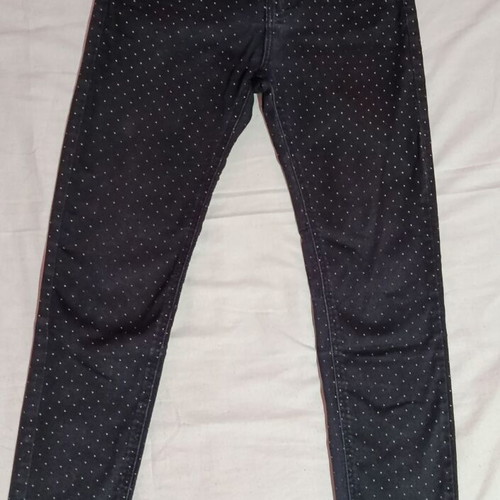 Stradivarius Basics black skinny fit elastic polka dot jeans, size S