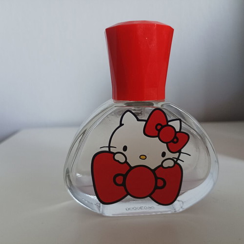 Empty Korres and Hello Kitty cologne bottles used for collection