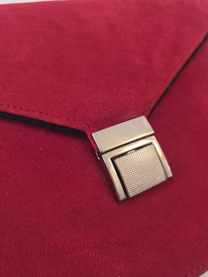 Dune London Red Suede Envelope Clutch Bag