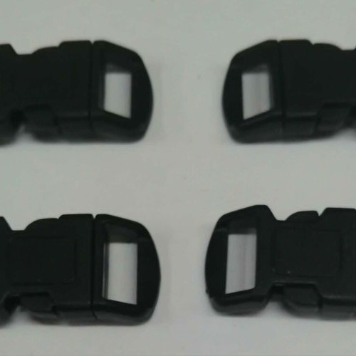 Black Plastic Strap Buckle 12mm Set of 4, New