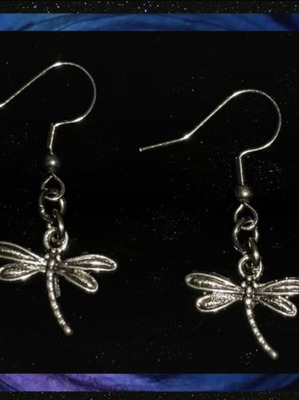 Dragonfly earrings handmade, new, silver