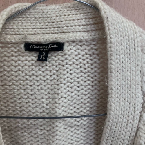 Massimo Dutti wool cardigan used, ecru, size S