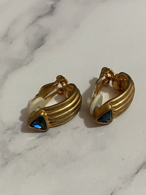 Earrings gold-blue clip used