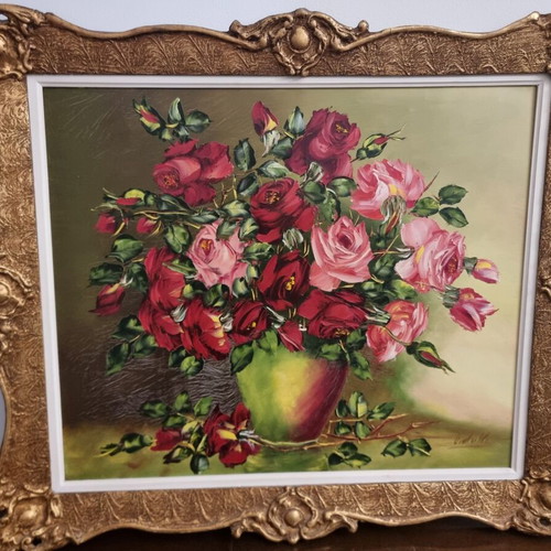 Painting with roses like new, 1950s