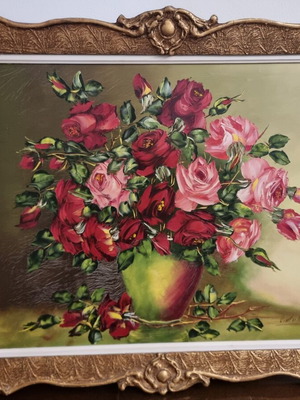 Painting with roses like new, 1950s