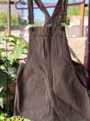Pull & Bear beige denim salopette dress like new, size S