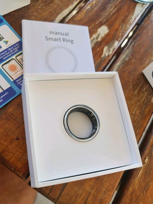 Smart Ring No12 σαν καινούργιο, ασημί και μαύρο, υγειονομικός ανιχνευτής