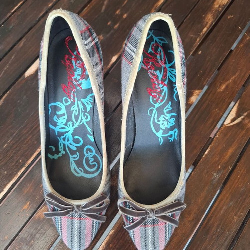 Replay plaid gray pink pumps size 39, like new, 9cm heel