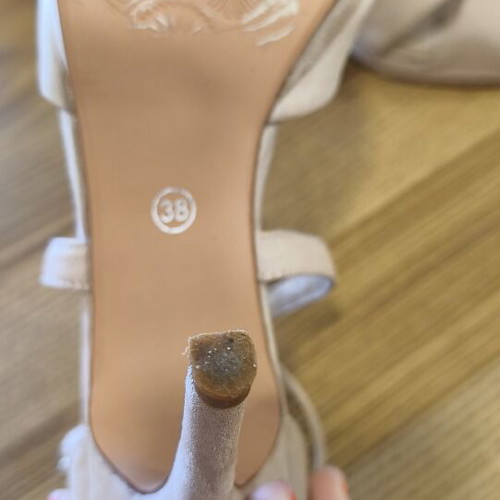 Voi Noi high-heeled sandals used, beige, size 38, 7 cm heel