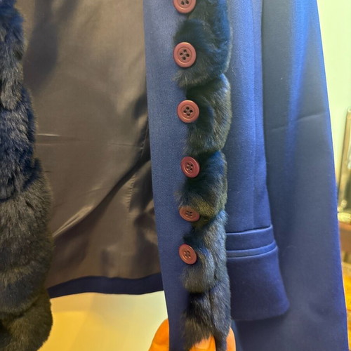 Miss Torrente set of 3 blue pieces with mink fur detail like new