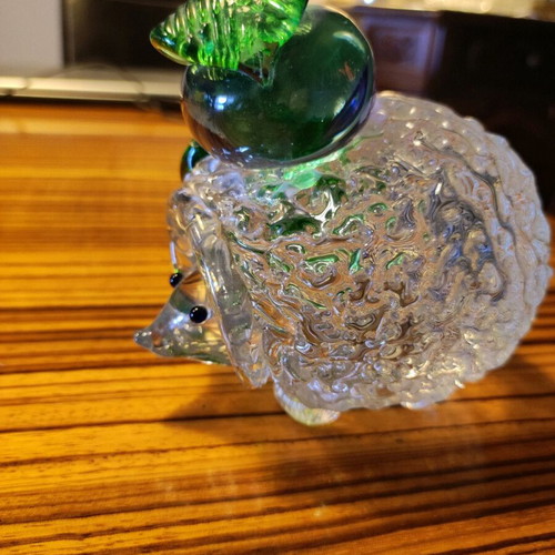Hedgehog made of blown glass like new, decorative