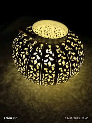 Decorative metal white lantern-candleholder like new