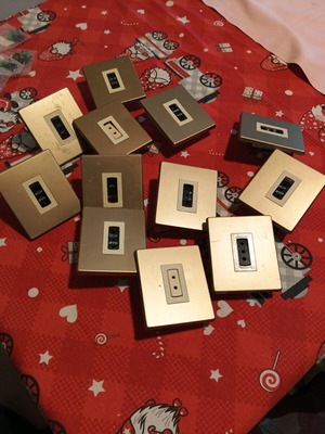 Μπρίζες ρεύματος και τηλεφώνου μεταχειρισμένες, πακέτο 10+2, ιταλικές χρυσάφι